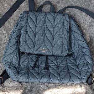 Kate Spade Ellie Large Flap Quilted Denim Backpack